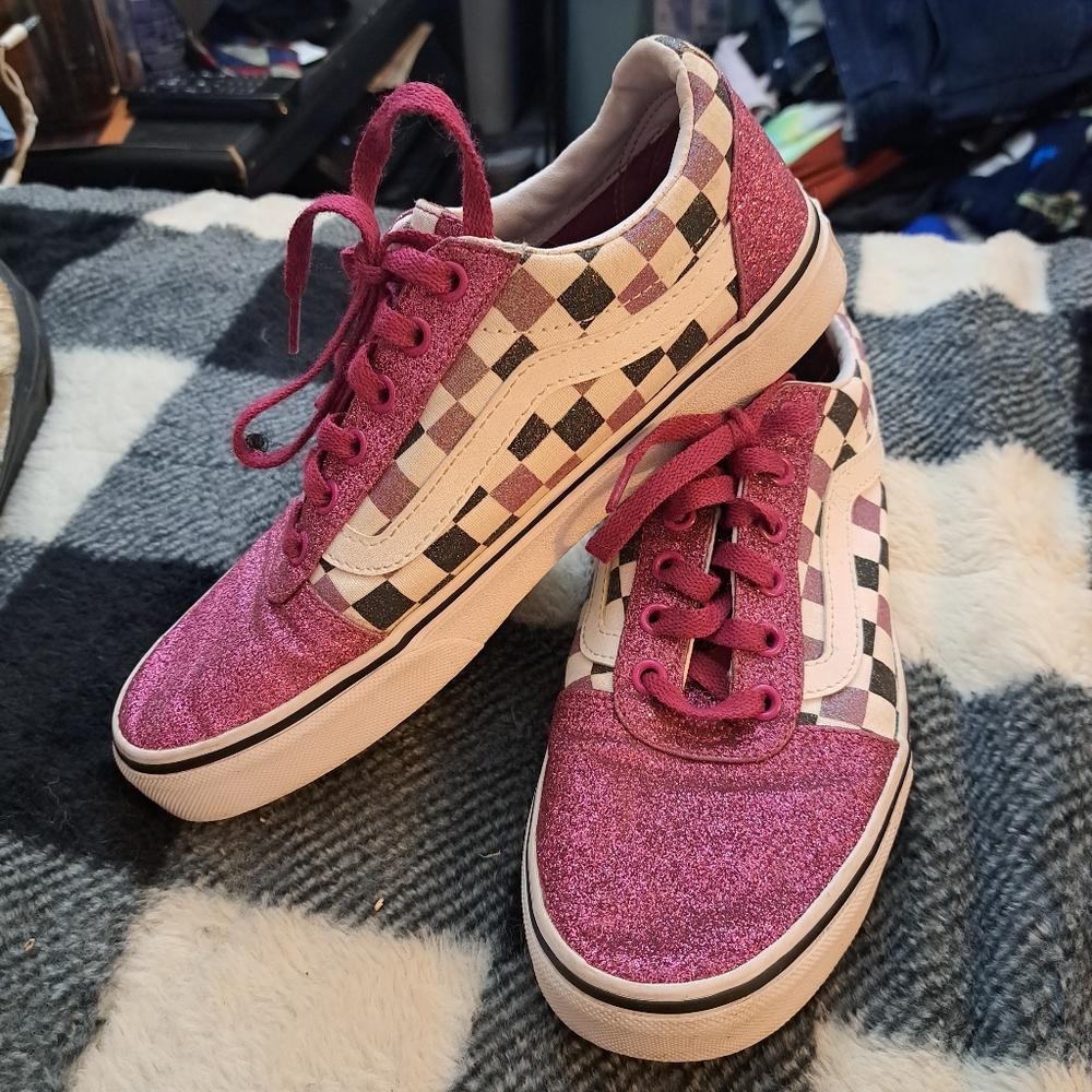 Old skool sparkly vans shoes